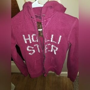 Hollister Raspberry Zip-Up Hoodie